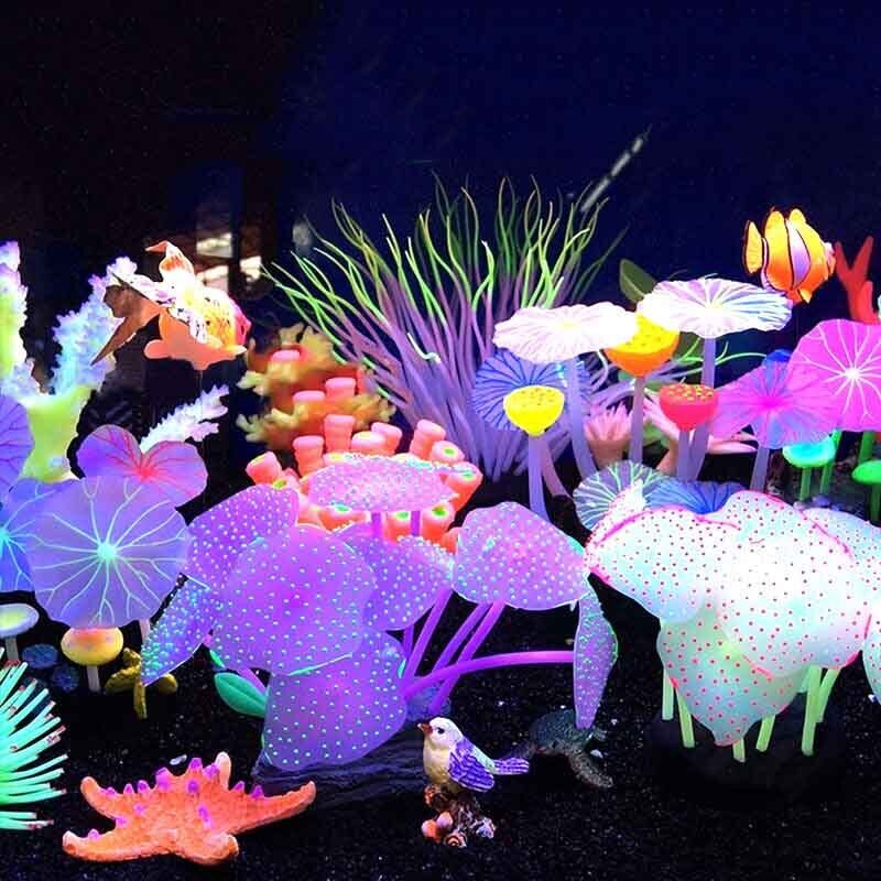 Silicone Glowing Landscape Art - Aquarium Plant Design ulasan dan harga