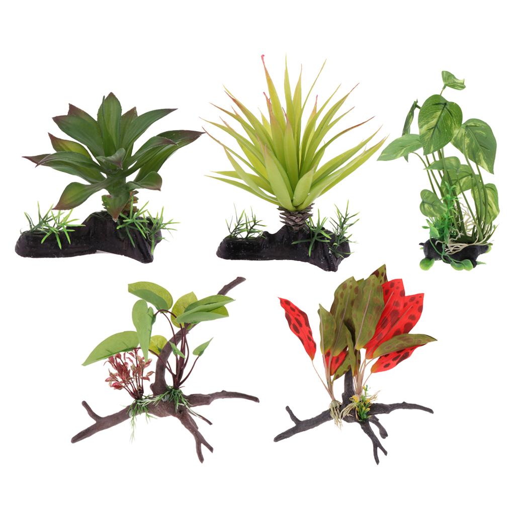 Reptile Terrarium Plant Artifi - Planted Aquarium Jungle ulasan dan harga
