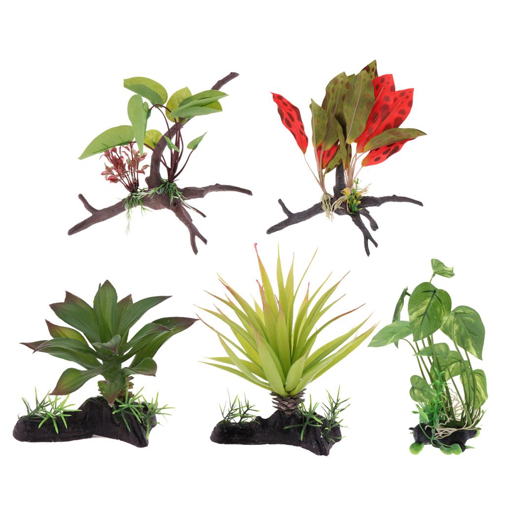 Reptile Terrarium Plant Artifi - Planted Aquarium Jungle ulasan dan harga