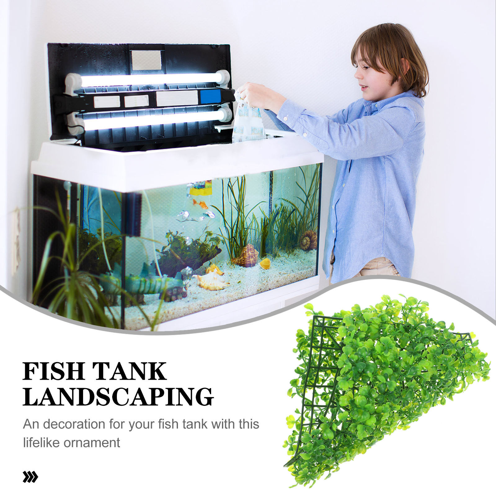 Fake Fish Tank Grass Realistic - Planted Aquarium With Fish ulasan dan harga